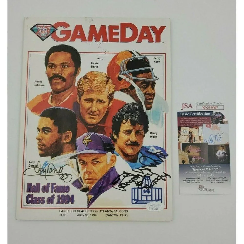 Tony Dorset & Randy White Signed Gameday Magazine Autograph JSA HOF 1994 - Picture 1 of 7